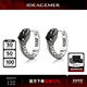 IDEAGEMER Tengshe 925 silver earrings for men, original retro high-end sense, handsome and versatile, earrings for the year of your life as a gift for your boyfriend. 925 silver Tengshe earrings - single black