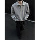 Jingyan selects cleanfit Henry collar sweatshirt for men, spring and autumn American retro polo shirt, handsome, trendy and loose, black M M95 to 115Jin Jin is equal to 0.5kg and can be worn