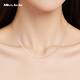 Miss JuJu PT950 platinum square snake bone necklace for women, platinum plain chain ins style light luxury niche clavicle neck necklace, weight 3.4-3.6g, length 41cm, thickness about 0.7mm