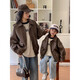 AIFANGNIAO parent-child winter jacket, high-end new autumn clothing, family of three PU leather jacket, mother-in-law jacket, leather jacket, 90 cm, weight 24-29Jin Jin is equal to 0.5 kg