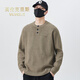 VILVKELIS British Chris sweater men's autumn and winter new loose casual versatile color Henry collar bottoming sweater boys trend gray M _-125Jin Jin equals 0.5 kg
