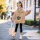 Girls sweatshirt spring and autumn 2024 new style for children, girls, big children, autumn and winter velvet tops, fashionable children's clothing for girls, Korean version, off-white spring and autumn style, 110, 120 sizes, recommended around 110CM, this size does not come with a hood string