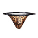Nan Lunbang leopard print men's thong pure cotton low-waisted sexy hip-lifting briefs summer personalized hollow narrow-sided double-butt underwear brown + tungsten powder _ each 1 pair M _ 2 feet 1-2 feet 3