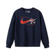 NIKE Nike Boys Suit Plus Velvet Winter 2025 New Girls Sports Cotton Sweater Two-piece Set Children's Long Sleeve Indigo 2198 Autumn and Winter Plus Velvet Style High Weight 140 /S Recommended Height 128-140cm