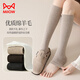 Catman wool socks autumn and winter non-slip slimming wear-resistant socks women's stockings autumn and winter warm calf pressure calf socks black + dark gray 2 pairs one size (wool warmth, fashion and leisure)