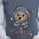 Teenie Weenie Bear Cartoon Sweater Women's 2025 Winter New Women's Sweater Gray 170/L