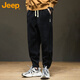 JEEP Casual Pants Men's Autumn and Winter Sweatpants Men's Sports Pants Extra Large Loose Chenille Pants Men's Pants Gray XL