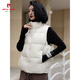 Pierre Cardin White Duck Down Vest Women's Outerwear Western Style Autumn and Winter 2025 Short Sleeveless Vest Jacket Black White Duck Down S Recommended 85--119 Jin Jin equals 0.5 kg