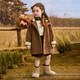 ASK JUNIOR three-dimensional deer children's coat 25 winter children's hooded windproof girls double-sided woolen coat