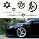 Litian six-pointed star car stickers car modification front and rear windshield personalized decoration creative body pull-up fuel tank cover stickers six-pointed star A style black 65cm