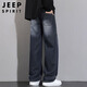JEEP SPIRIT Jeep Scimitar Jeans Men's Autumn and Winter Retro Gradient Trendy Loose Straight Pants Blue Gray XL