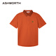 ASHWORTH comfortable cotton spring and summer new knitted lapel short-sleeved Polo shirt men's dopamine versatile commuter lapel T-shirt O1-Salmon M