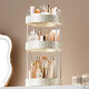 Rotating cosmetics storage rack multi-layer storage rack dust-proof light luxury skin care products corner countertop desktop storage artifact cream white 3 layers