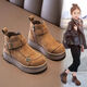 Children's velvet boots and short boots 2025 new autumn and winter girls' middle and older children's Martin trendy British Birkenstock cotton shoes coffee color* flagship version factory craftsmanship 34 yards inner length 20.7CM
