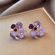 S925 silver needle purple crystal retro flower earrings for women 2023 new niche design noble temperament earrings main picture