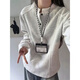 XUANSENTU American Henley collar long-sleeved T-shirt for men in spring and autumn with spliced design right shoulder sweatshirt cleanfit inner layering shirt white gray XL