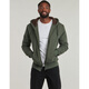 Superdry Men's Hooded Zipper Cardigan Sweatshirt Retro Khaki Plus Velvet Autumn Warm Trendy Casual Fleece Jacket Men's Khaki S (EU)