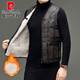 Pierre Cardin men's fur integrated vest autumn and winter genuine leather middle-aged and elderly sheep sheared fur vest vest warm sheepskin vest brown L 4x