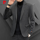 Pierre Cardin (pierre cardin) autumn and winter casual suit jacket men's suit high-end handsome Korean style trendy woolen small suit top thick 520 dark gray two-piece set - suit + trousers (winter style) 2XL (136-150Jin Jin equals 0.5 kg)