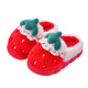 Children's slippers girls winter indoor warm non-slip strawberry fur shoes mother and daughter home indoor baby cotton shoes strawberry-slippers 15.5-24/25 inner length 15.5CM about 2-3 years old