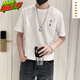 乔易伦短袖t恤男夏季上衣简约百搭潮流2025新款潮牌修身帅气男装半截袖T 1101-1-9226-白色 L
