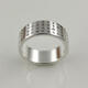 The old temple can customize the pure silver ring Taoist golden light mantra with clear writing and wide face ring No. 13