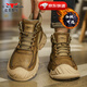 公牛世家男鞋秋冬季新款手工户外防滑马丁靴男士休闲高帮皮鞋工装靴子男 卡其【四季款单鞋】GN124101279 41 （运动鞋码）