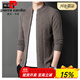 Pierre Cardin half-high zipper collar men's pure cashmere cardigan thickened jacquard middle-aged knitted cardigan casual knitted jacket 15212 floral camel S 165 suitable 90-120Jin Jin equals 0.5 kg