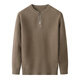 ANTCITY 202024 Autumn and Winter Warmth Henry Collar Wool Knitted Bottoming Shirt Business Casual Pullover Low Neck Sweater for Men Earth Brown M