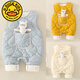 G.DUCKKIDS baby jumpsuit overalls vest vest baby autumn cotton pants newborn autumn and winter outer wear quilted pants blue 36cm 66 size (8-12Jin Jin is equal to about 0.5 kg)