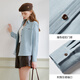 Xiangying blue lapel shirt for women 2025 winter new style velvet right shoulder light workplace commuting loose long-sleeved shirt Route Blue L 165/88A/110-125Jin Jin is equal to 0.5 kg