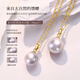 Meluxe Jiuzilihuo 18K gold Edison freshwater pearl pendant purple pearl clavicle chain birthday gift for wife 11-12mm white