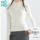 NOME half-zip bottoming shirt for women in autumn and winter slim fit polar fleece warm outdoor top long-sleeved T-shirt white L