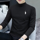 Foreigners' new autumn and winter half turtleneck long-sleeved T-shirt men's thin slim fit top with velvet bottoming shirt mid-collar autumn coat white half turtleneck L recommendation (115-130Jin Jin equals 0.5kg)