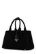 PRADA Logo Embroidered Large Handbag Black One Size