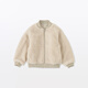 MUJI older children's reversible fleece jackets, children's coats, boys' and girls' children's clothing that are not easily wetted, light yellow 150/76A