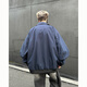 POUM American bomber jacket men's autumn and winter fashion brand casual handsome baseball uniform 26185 Navy M