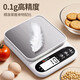 Electronic scale kitchen scale gram scale food high-precision gram weight scale baked food scale gram scale weighing white three-use model 10KG/0.1G + measuring cup + egg white separator