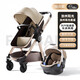 For Baby German High View Stroller Can Sit/Lie Two-way Folding Shock Absorbing Newborn Baby Plus Upgraded Version-California Sunshine Basket Version