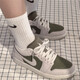 Nike Basketball Shoes Men's Summer New Air Jordan 1 Low AJ1 Joe 1 Casual Low-top Sports Shoes HV4089-201/Sail White/Medium Olive Green/Light Earth Brown 40
