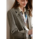 Xiangying old money style coffee suit jacket for women 2026 spring new style wool single-breasted commuter shoulder suit coffee color M 160/84A/95-110Jin Jin is equal to 0.5 kg