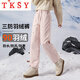 TKSY Three Waterproof Workwear Down Pants Women's Outerwear 2026 Winter New Pink Windproof Fashion Ski Coldproof Cotton Pants Pink-Full Pants 90 White Duck Down 28 2 feet 1