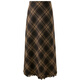 Sancai 2025 new winter plaid skirt raw edge A-line skirt woolen long skirt retro M brown plaid S 155/64A