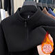 Woodpecker 2026 new autumn and winter men's long-sleeved T-shirt half zipper double-sided German velvet bottoming warm high-end stand-up collar thick sweatshirt beige color German velvet warm XL recommended 135-155Jin Jin equals 0.5 kg