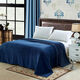 Yusenyi Flannel Four Seasons Solid Color Coral Fleece Blanket Sheets Upgraded Flannel Air Conditioning Blanket Dark Blue 70cmx100cm Knee Blanket