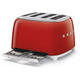 SMEG Italian retro toaster toaster sandwich breakfast machine toaster multi-functional household 6-speed baking TSF03 red (four-piece)