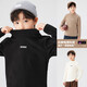 Zuoxi boys' half turtleneck bottoming shirt autumn and winter long-sleeved underwear children's antibacterial warm inner wear winter off-white 140
