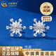 China Gold (CHINA GOLD) PT950 platinum snowflake earrings for women, platinum earrings, Valentine's Day birthday gift for girlfriend and wife, platinum snowflake earrings, one pair, about 2.9g
