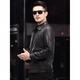 KBXNG Jinba leather jacket men's short oil wax first layer sheepskin new lapel spring and autumn wallet men's jacket black-single style black-single style M 170/-recommended 90-120Jin Jin is equal to 0.5 kg