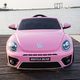 Cool Sun Volkswagen Beetle children's remote control car can sit on baby electric car children's car pink soft wheel